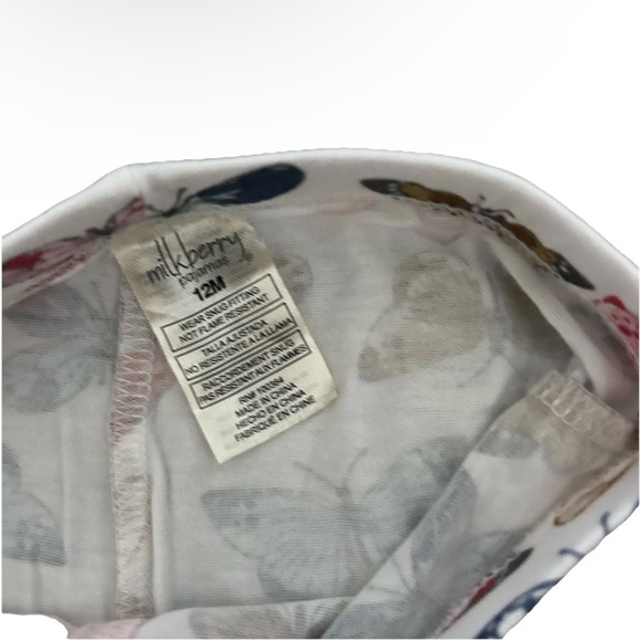 Milkberry Baby Girl 2 Piece Bamboo Pajama Set Size 12 Months Short Sleeve - Picture 2 of 8